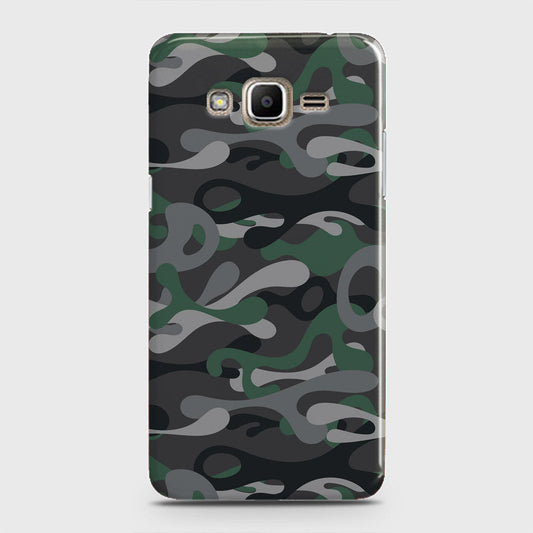 Samsung Galaxy J7 Core Cover - Camo Series - Green & Grey Design - Matte Finish - Snap On Hard Case with LifeTime Colors Guarantee