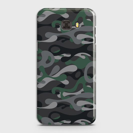 Samsung Galaxy C7 Cover - Camo Series - Green & Grey Design - Matte Finish - Snap On Hard Case with LifeTime Colors Guarantee (Fast Delivery)