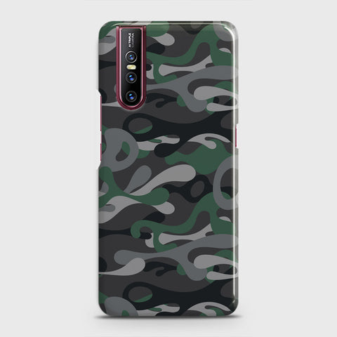 Vivo V15 Pro Cover - Camo Series - Green & Grey Design - Matte Finish - Snap On Hard Case with LifeTime Colors Guarantee