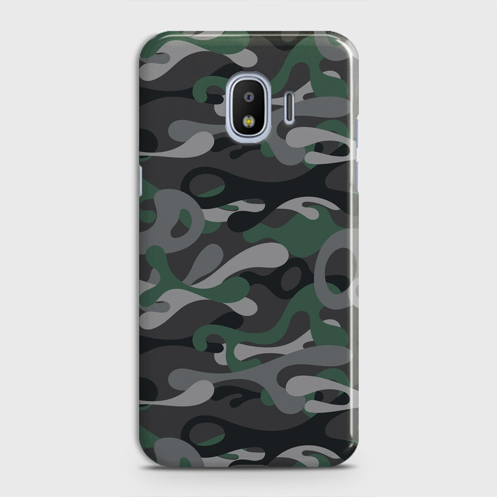 Samsung Galaxy J4 2018 Cover - Camo Series - Green & Grey Design - Matte Finish - Snap On Hard Case with LifeTime Colors Guarantee