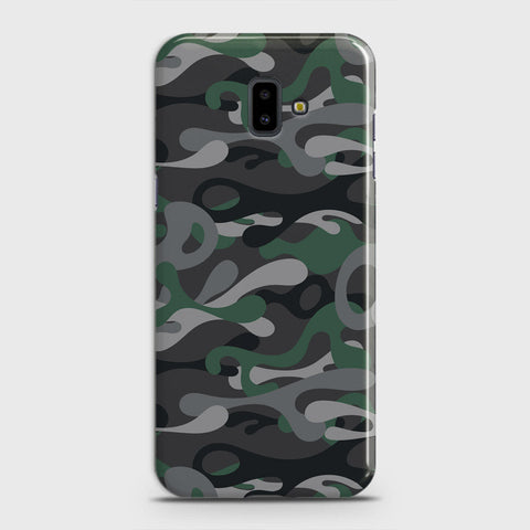 Samsung Galaxy J6 Plus 2018 Cover - Camo Series - Green & Grey Design - Matte Finish - Snap On Hard Case with LifeTime Colors Guarantee