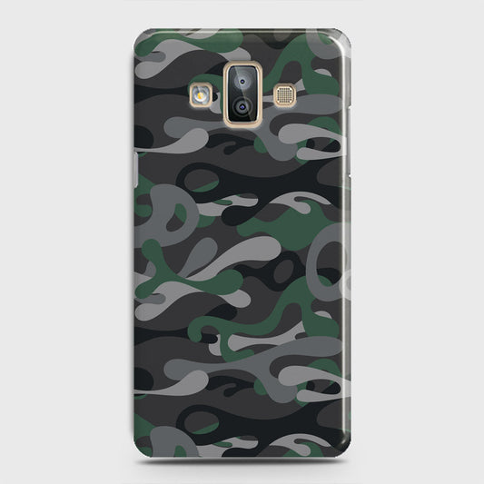 Samsung Galaxy J7 Duo Cover - Camo Series - Green & Grey Design - Matte Finish - Snap On Hard Case with LifeTime Colors Guarantee