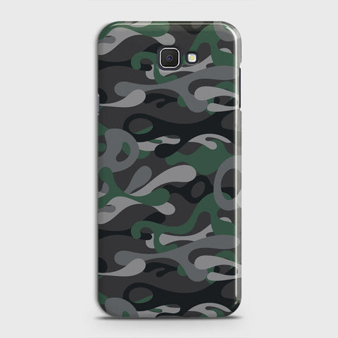 Samsung Galaxy J7 Prime 2 Cover - Camo Series - Green & Grey Design - Matte Finish - Snap On Hard Case with LifeTime Colors Guarantee