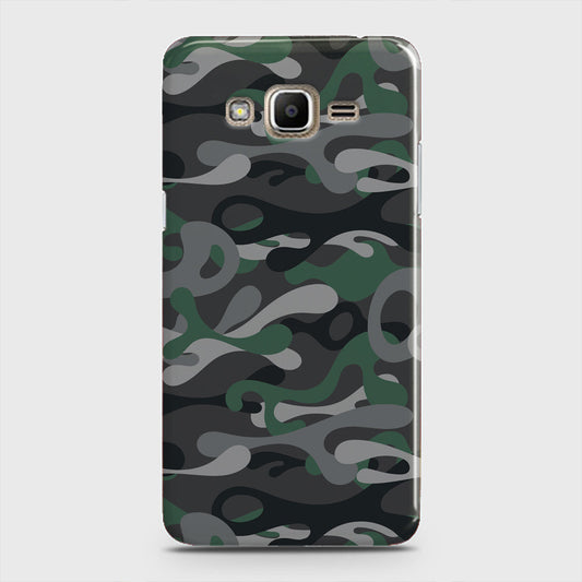 Samsung Galaxy J5 Cover - Camo Series - Green & Grey Design - Matte Finish - Snap On Hard Case with LifeTime Colors Guarantee