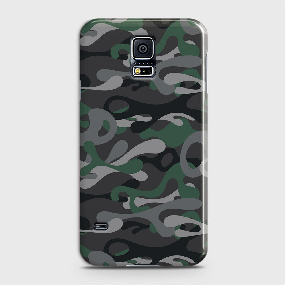 Samsung Galaxy S5 Cover - Camo Series - Green & Grey Design - Matte Finish - Snap On Hard Case with LifeTime Colors Guarantee