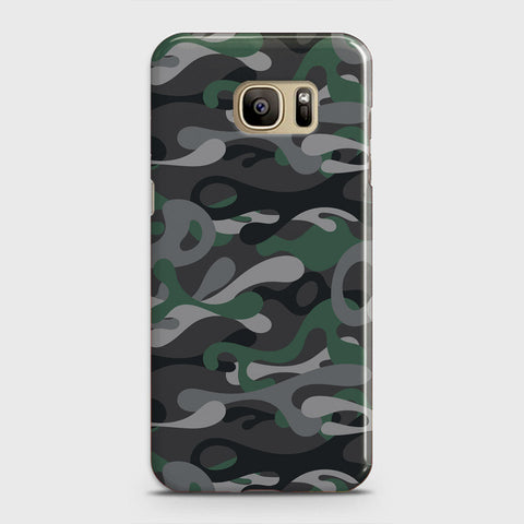 Samsung Galaxy S7 Edge Cover - Camo Series - Green & Grey Design - Matte Finish - Snap On Hard Case with LifeTime Colors Guarantee