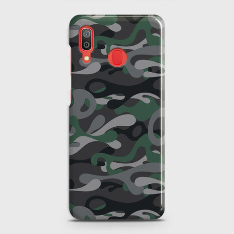 Samsung Galaxy A30 Cover - Camo Series - Green & Grey Design - Matte Finish - Snap On Hard Case with LifeTime Colors Guarantee