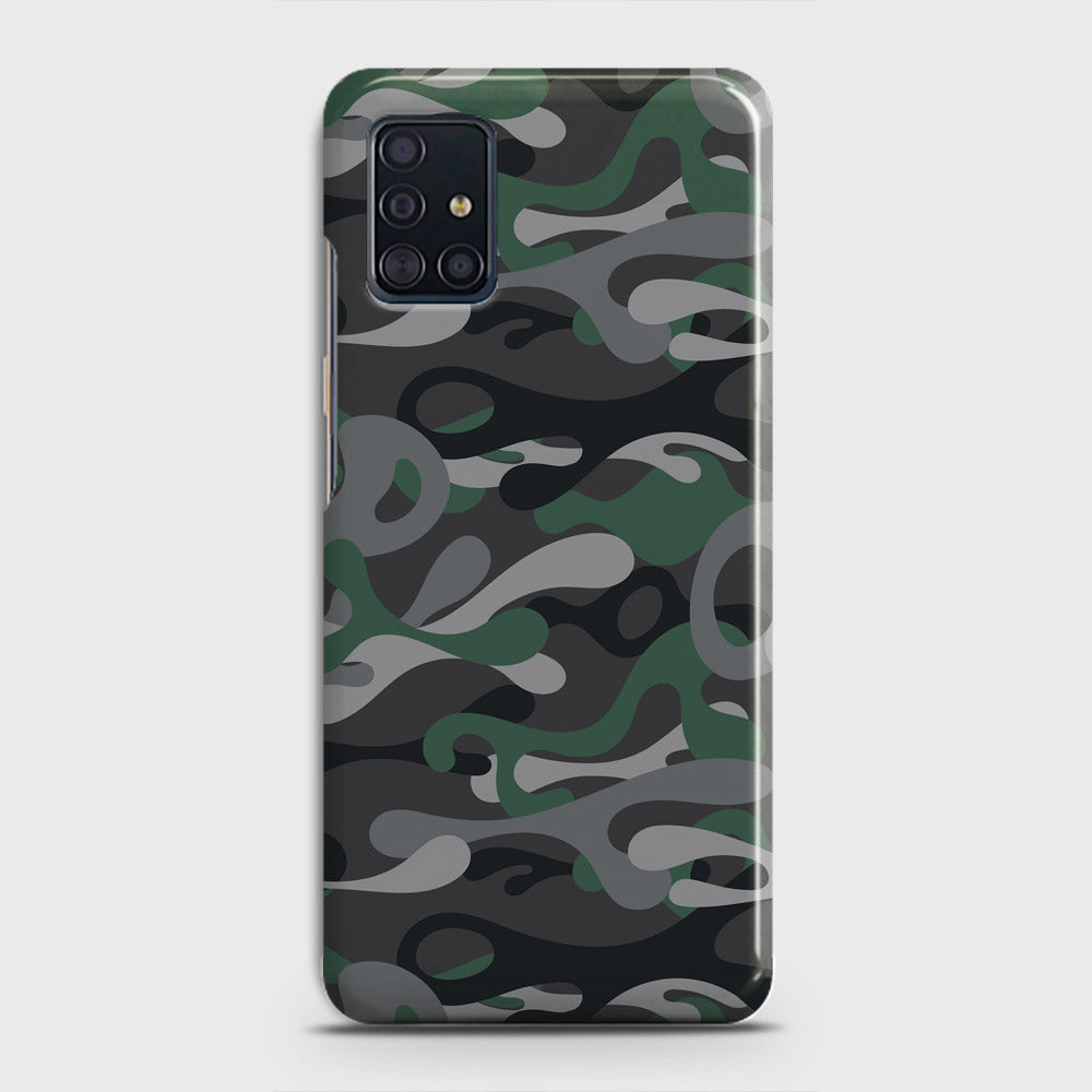 Samsung Galaxy A51 Cover - Camo Series - Green & Grey Design - Matte Finish - Snap On Hard Case with LifeTime Colors Guarantee (Fast Delivery)