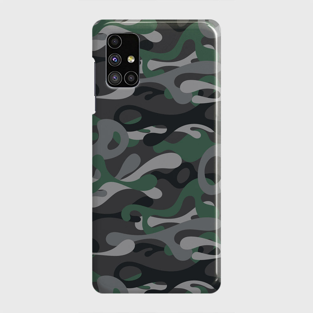 Samsung Galaxy M51 Cover - Camo Series - Green & Grey Design - Matte Finish - Snap On Hard Case with LifeTime Colors Guarantee