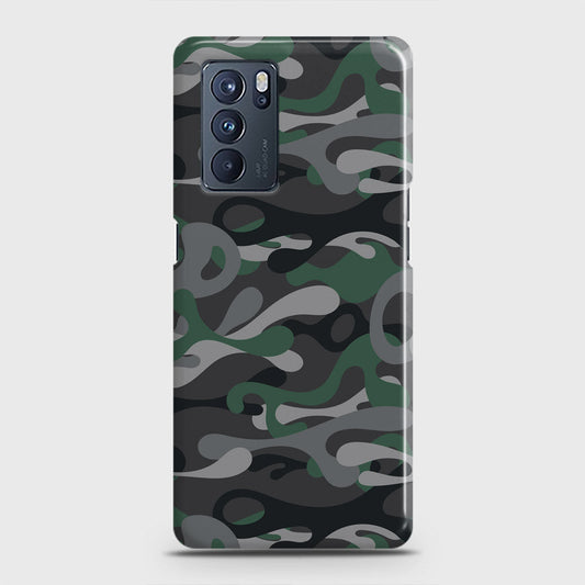 Oppo Reno 6 Pro 5G Cover - Camo Series - Green & Grey Design - Matte Finish - Snap On Hard Case with LifeTime Colors Guarantee