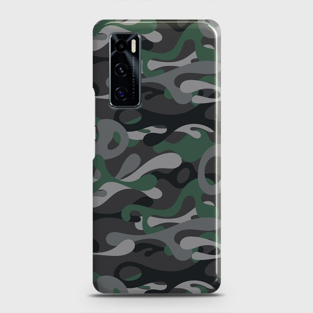 Vivo V20 SE Cover - Camo Series - Green & Grey Design - Matte Finish - Snap On Hard Case with LifeTime Colors Guarantee