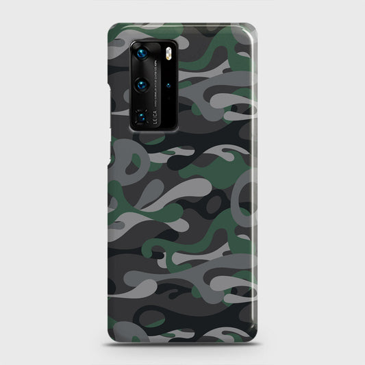 Huawei P40 Pro Cover - Camo Series - Green & Grey Design - Matte Finish - Snap On Hard Case with LifeTime Colors Guarantee