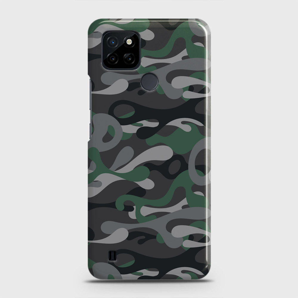 Realme C21Y Cover - Camo Series - Green & Grey Design - Matte Finish - Snap On Hard Case with LifeTime Colors Guarantee