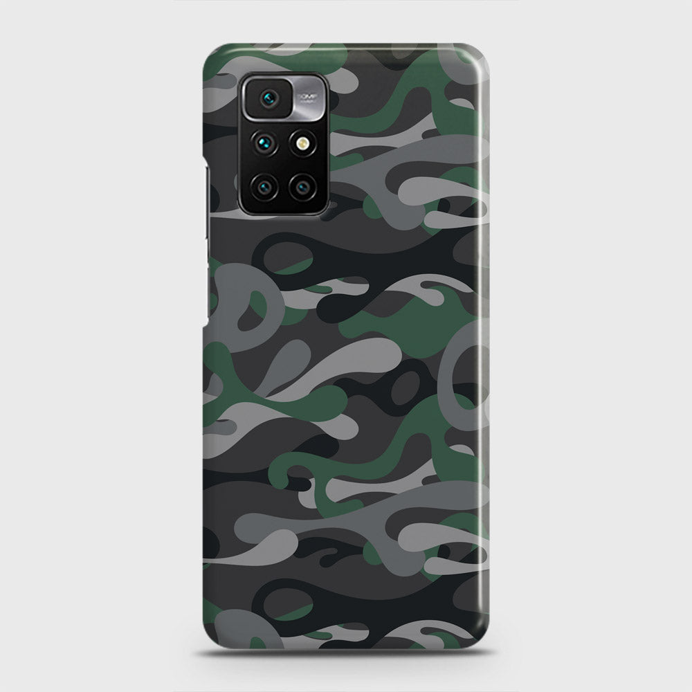 Xiaomi Redmi 10 Cover - Camo Series - Green & Grey Design - Matte Finish - Snap On Hard Case with LifeTime Colors Guarantee