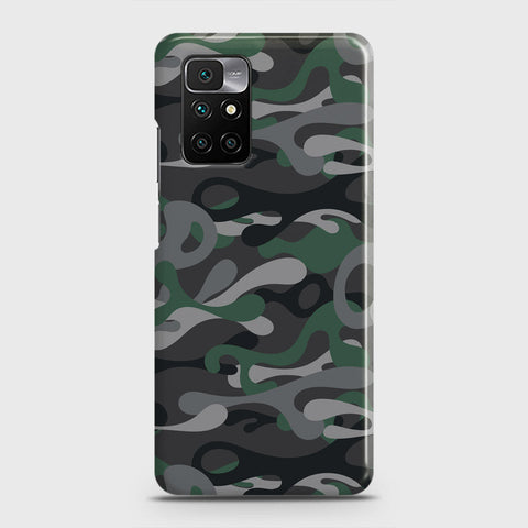 Xiaomi Redmi 10 Cover - Camo Series - Green & Grey Design - Matte Finish - Snap On Hard Case with LifeTime Colors Guarantee