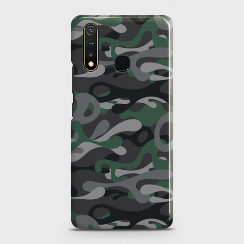 Vivo Y19 Cover - Camo Series - Green & Grey Design - Matte Finish - Snap On Hard Case with LifeTime Colors Guarantee
