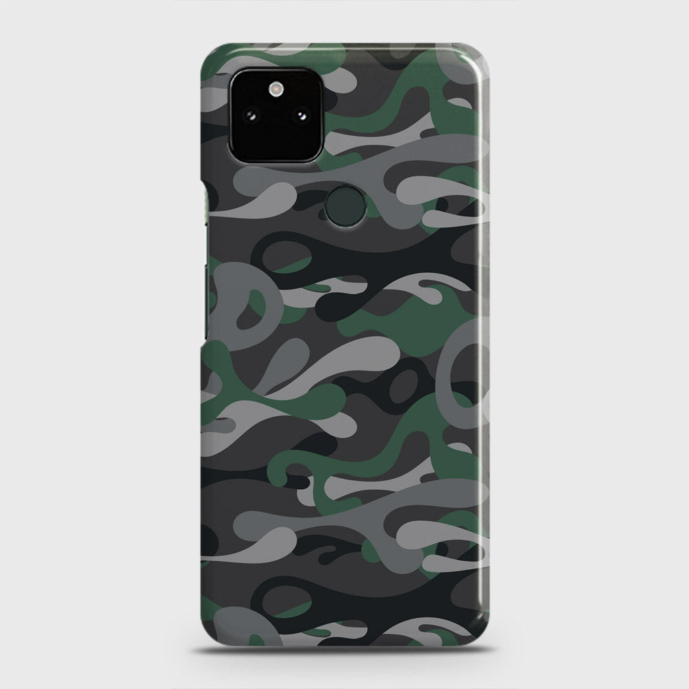 Google Pixel 5a 5G Cover - Camo Series - Green & Grey Design - Matte Finish - Snap On Hard Case with LifeTime Colors Guarantee