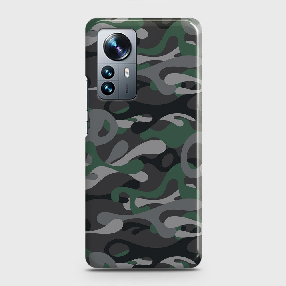 Xiaomi 12 Pro Cover - Camo Series - Green & Grey Design - Matte Finish - Snap On Hard Case with LifeTime Colors Guarantee