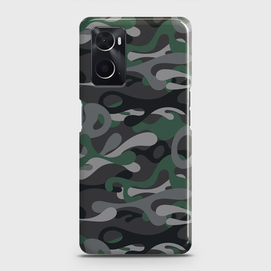 Oppo A36 Cover - Camo Series - Green & Grey Design - Matte Finish - Snap On Hard Case with LifeTime Colors Guarantee