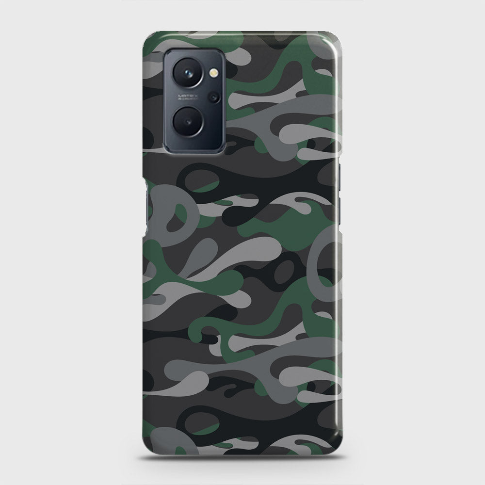 Realme 9i Cover - Camo Series - Green & Grey Design - Matte Finish - Snap On Hard Case with LifeTime Colors Guarantee