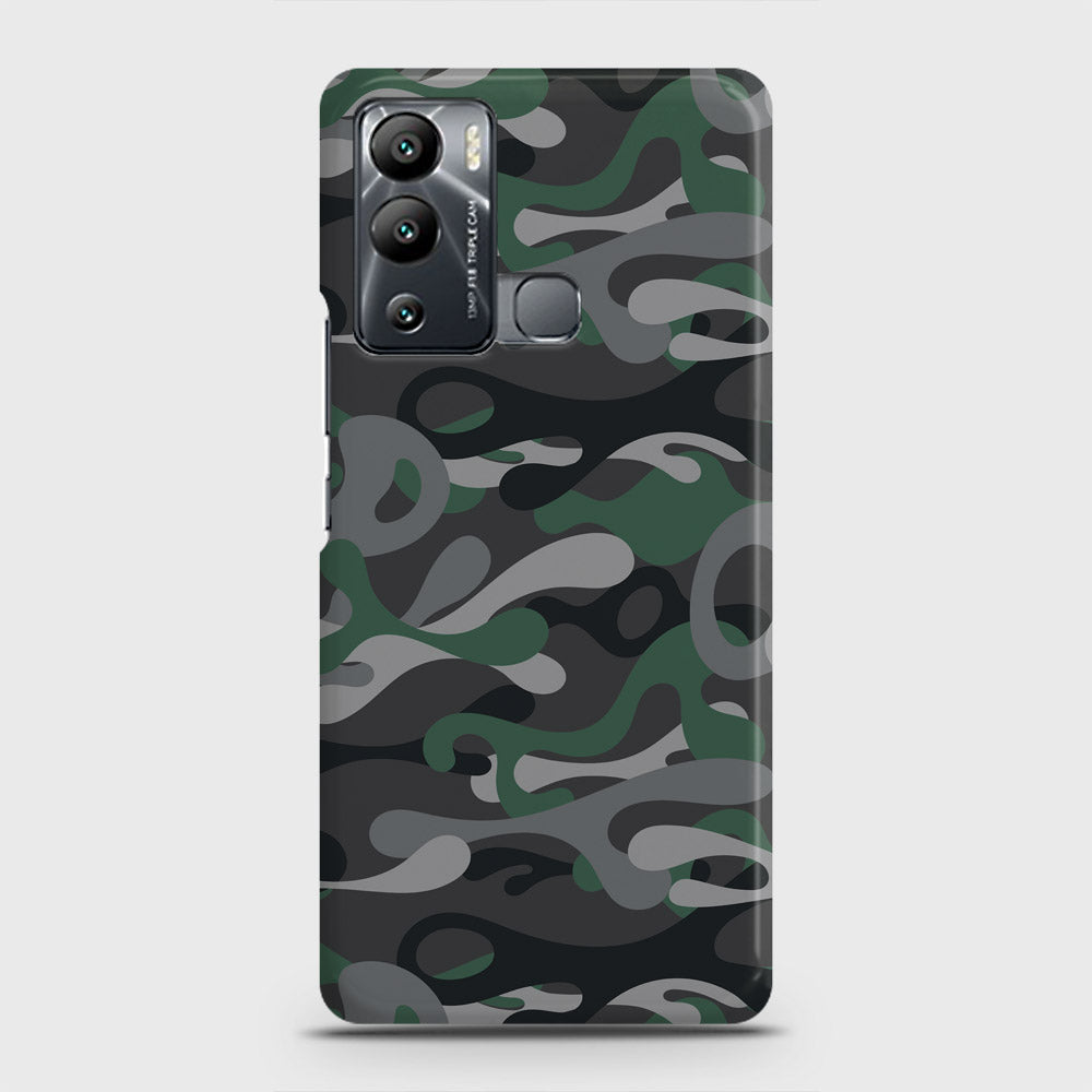 Infinix Hot 12i Cover - Camo Series - Green & Grey Design - Matte Finish - Snap On Hard Case with LifeTime Colors Guarantee
