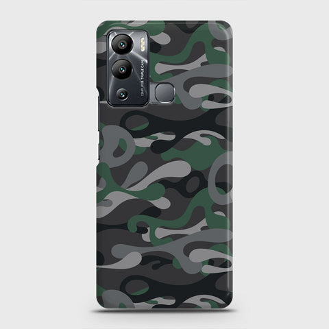 Infinix Hot 12i Cover - Camo Series - Green & Grey Design - Matte Finish - Snap On Hard Case with LifeTime Colors Guarantee