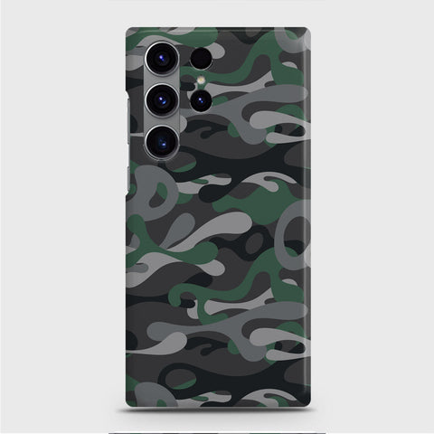 Samsung Galaxy S23 Ultra Cover - Camo Series - Green & Grey Design - Matte Finish - Snap On Hard Case with LifeTime Colors Guarantee