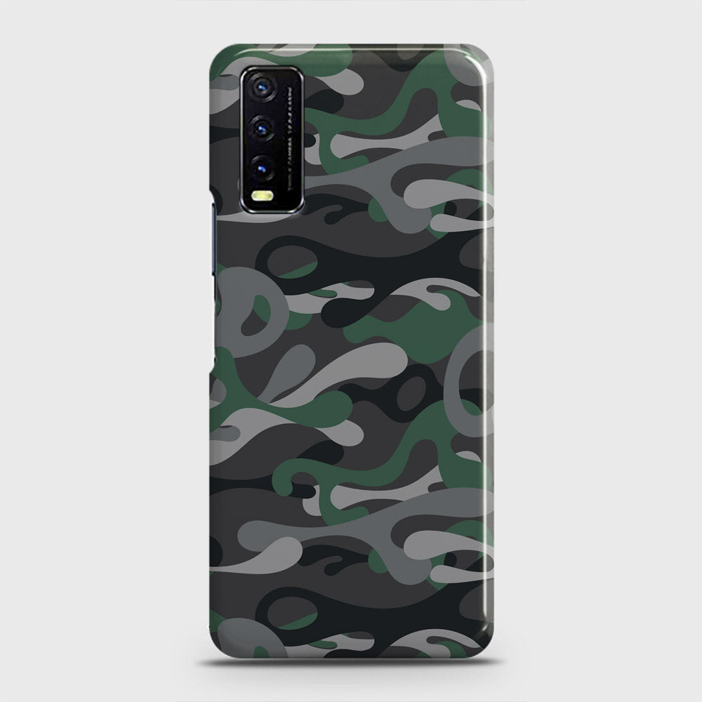 Vivo Y12a  Cover - Camo Series - Green & Grey Design - Matte Finish - Snap On Hard Case with LifeTime Colors Guarantee
