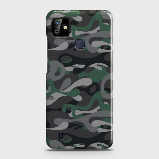 Infinix Smart HD 2021 Cover - Camo Series - Green & Grey Design - Matte Finish - Snap On Hard Case with LifeTime Colors Guarantee