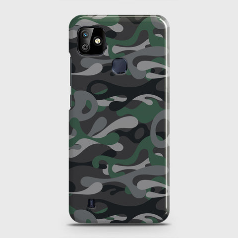 Infinix Smart HD 2021 Cover - Camo Series - Green & Grey Design - Matte Finish - Snap On Hard Case with LifeTime Colors Guarantee