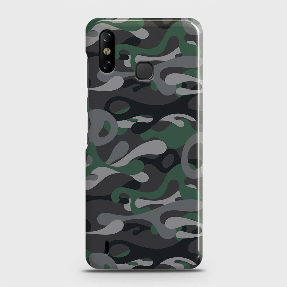Infinix Smart 4 Cover - Camo Series - Green & Grey Design - Matte Finish - Snap On Hard Case with LifeTime Colors Guarantee