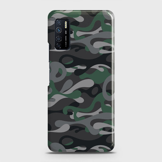 Infinix Note 7 Lite Cover - Camo Series - Green & Grey Design - Matte Finish - Snap On Hard Case with LifeTime Colors Guarantee