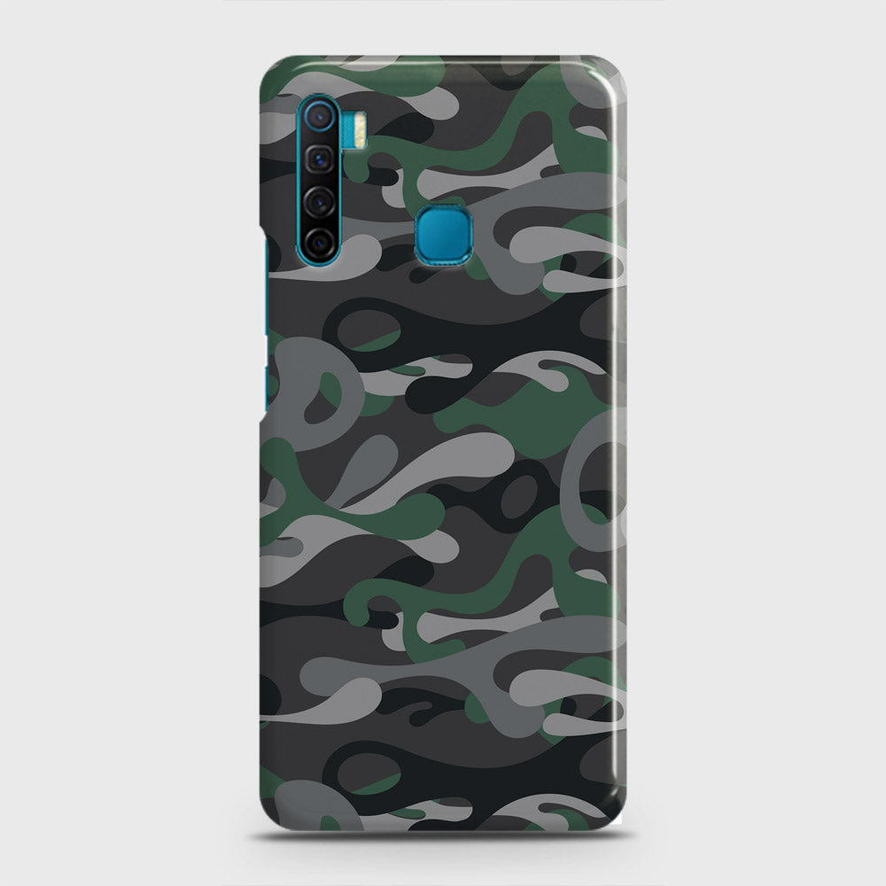 Infinix S5 - Camo Series - Green & Grey Design - Matte Finish - Snap On Hard Case with LifeTime Colors Guarantee