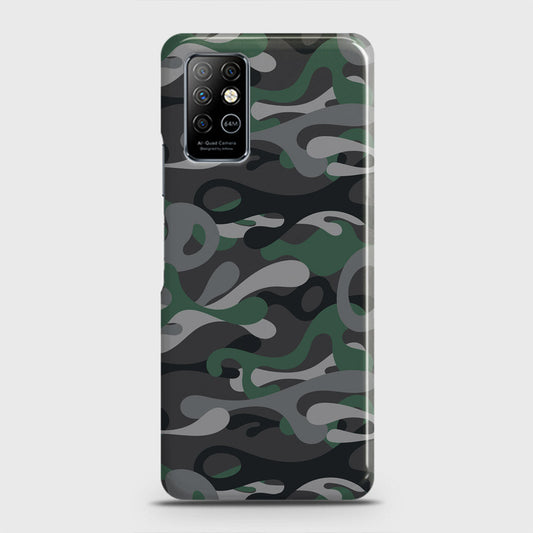 Infinix Note 8 Cover - Camo Series - Green & Grey Design - Matte Finish - Snap On Hard Case with LifeTime Colors Guarantee