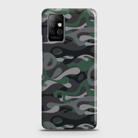 Infinix Note 8 Cover - Camo Series - Green & Grey Design - Matte Finish - Snap On Hard Case with LifeTime Colors Guarantee