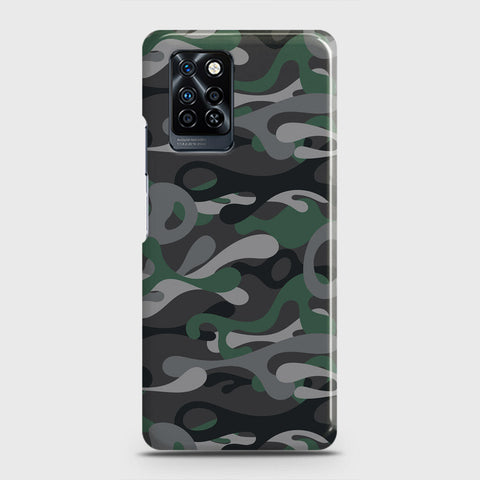Infinix Note 10 Pro Cover - Camo Series - Green & Grey Design - Matte Finish - Snap On Hard Case with LifeTime Colors Guarantee