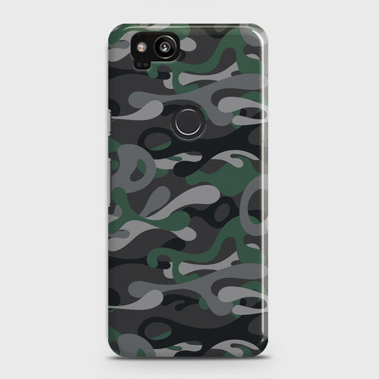 Google Pixel 2 Cover - Camo Series - Green & Grey Design - Matte Finish - Snap On Hard Case with LifeTime Colors Guarantee