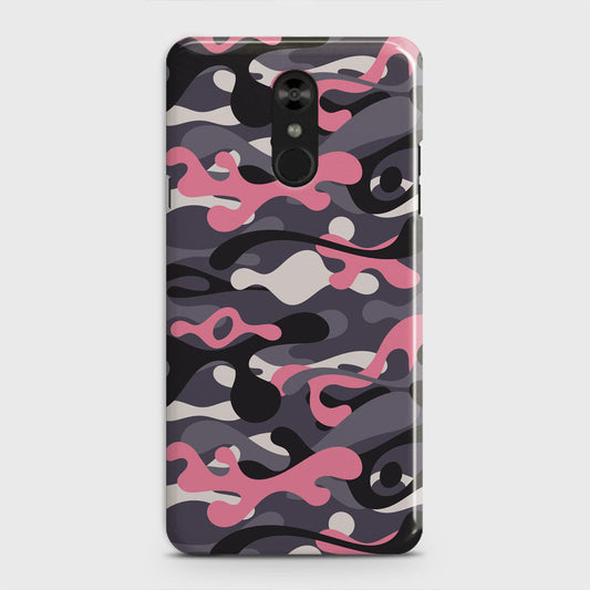 LG Stylo 4 Cover - Camo Series - Pink & Grey Design - Matte Finish - Snap On Hard Case with LifeTime Colors Guarantee