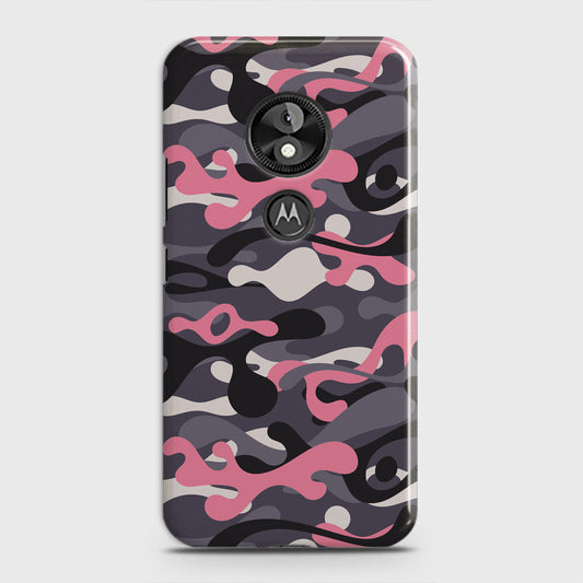 Motorola Moto E5 / G6 Play Cover - Camo Series - Pink & Grey Design - Matte Finish - Snap On Hard Case with LifeTime Colors Guarantee
