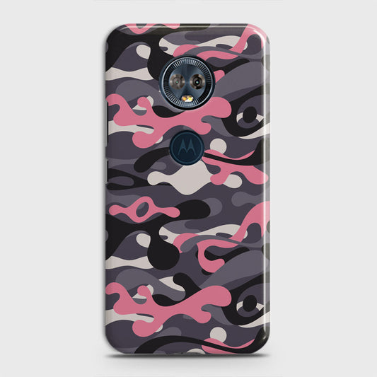 Motorola E5 Plus Cover - Camo Series - Pink & Grey Design - Matte Finish - Snap On Hard Case with LifeTime Colors Guarantee