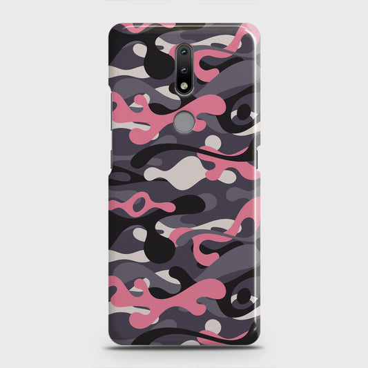Nokia 2.4 Cover - Camo Series - Pink & Grey Design - Matte Finish - Snap On Hard Case with LifeTime Colors Guarantee