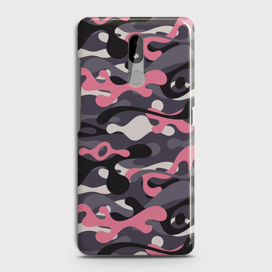 Nokia 3.2 Cover - Camo Series - Pink & Grey Design - Matte Finish - Snap On Hard Case with LifeTime Colors Guarantee