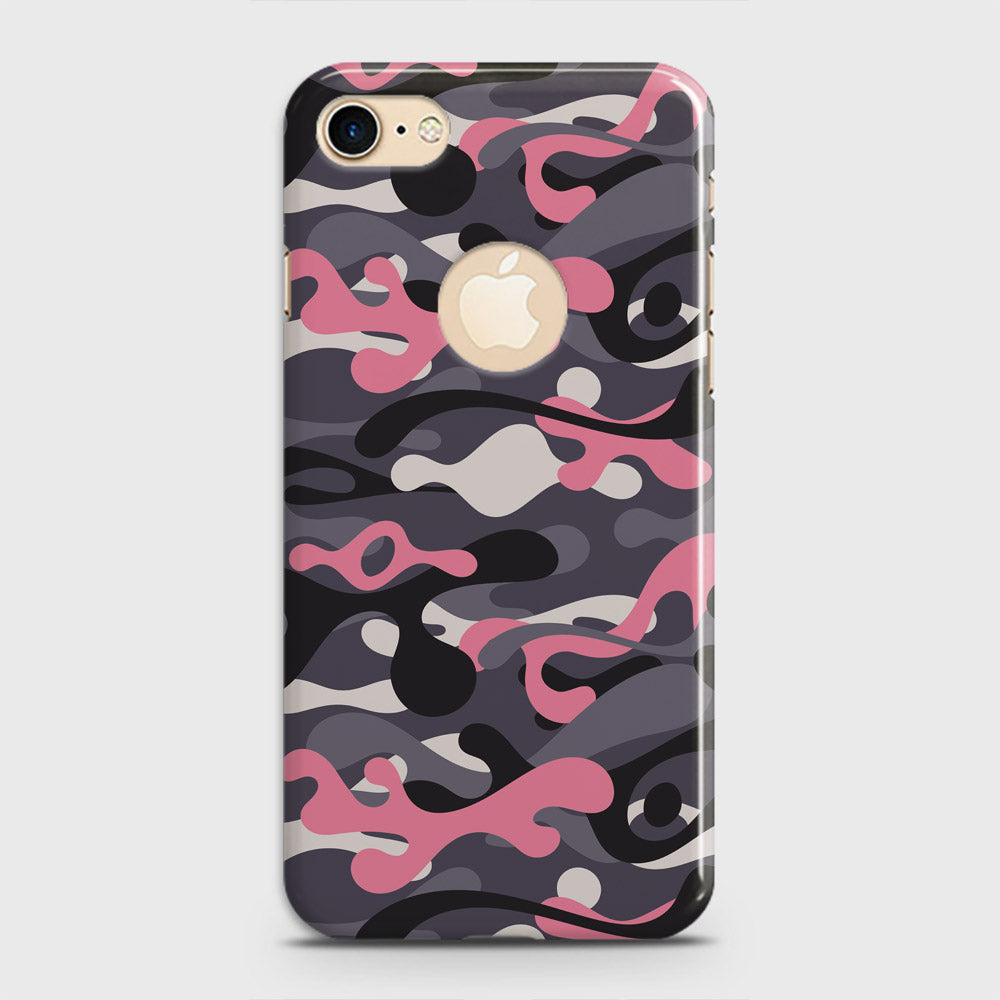 iPhone 8 Cover - Camo Series - Pink & Grey - Matte Finish - Snap On Hard Case with LifeTime Colors Guarantee