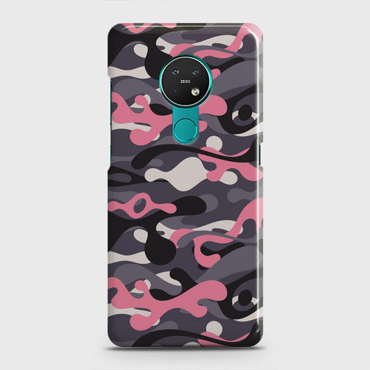 Nokia 6.2 Cover - Camo Series - Pink & Grey Design - Matte Finish - Snap On Hard Case with LifeTime Colors Guarantee