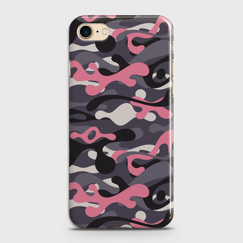 iPhone 8 Cover - Camo Series - Pink & Grey - Matte Finish - Snap On Hard Case with LifeTime Colors Guarantee