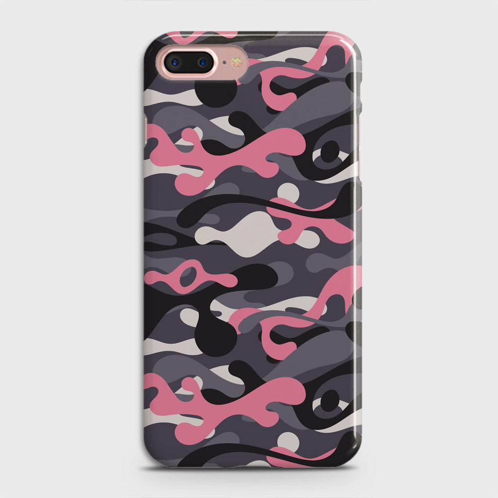 iPhone 8 Plus Cover - Camo Series - Pink & Grey - Matte Finish - Snap On Hard Case with LifeTime Colors Guarantee