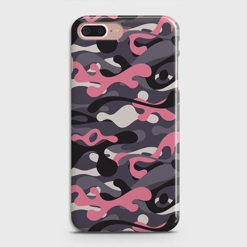 iPhone 8 Plus Cover - Camo Series - Pink & Grey - Matte Finish - Snap On Hard Case with LifeTime Colors Guarantee