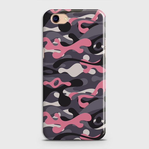 Oppo A83 / A1 Cover - Camo Series - Pink & Grey Design - Matte Finish - Snap On Hard Case with LifeTime Colors Guarantee