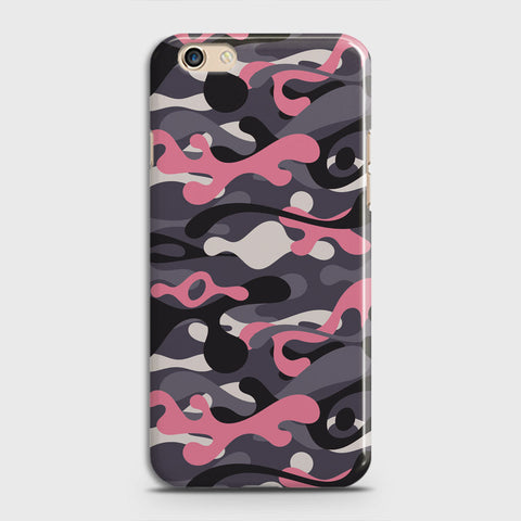 Oppo F3 Plus Cover - Camo Series - Pink & Grey Design - Matte Finish - Snap On Hard Case with LifeTime Colors Guarantee