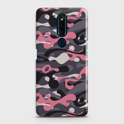 Oppo F11 Pro Cover - Camo Series - Pink & Grey Design - Matte Finish - Snap On Hard Case with LifeTime Colors Guarantee